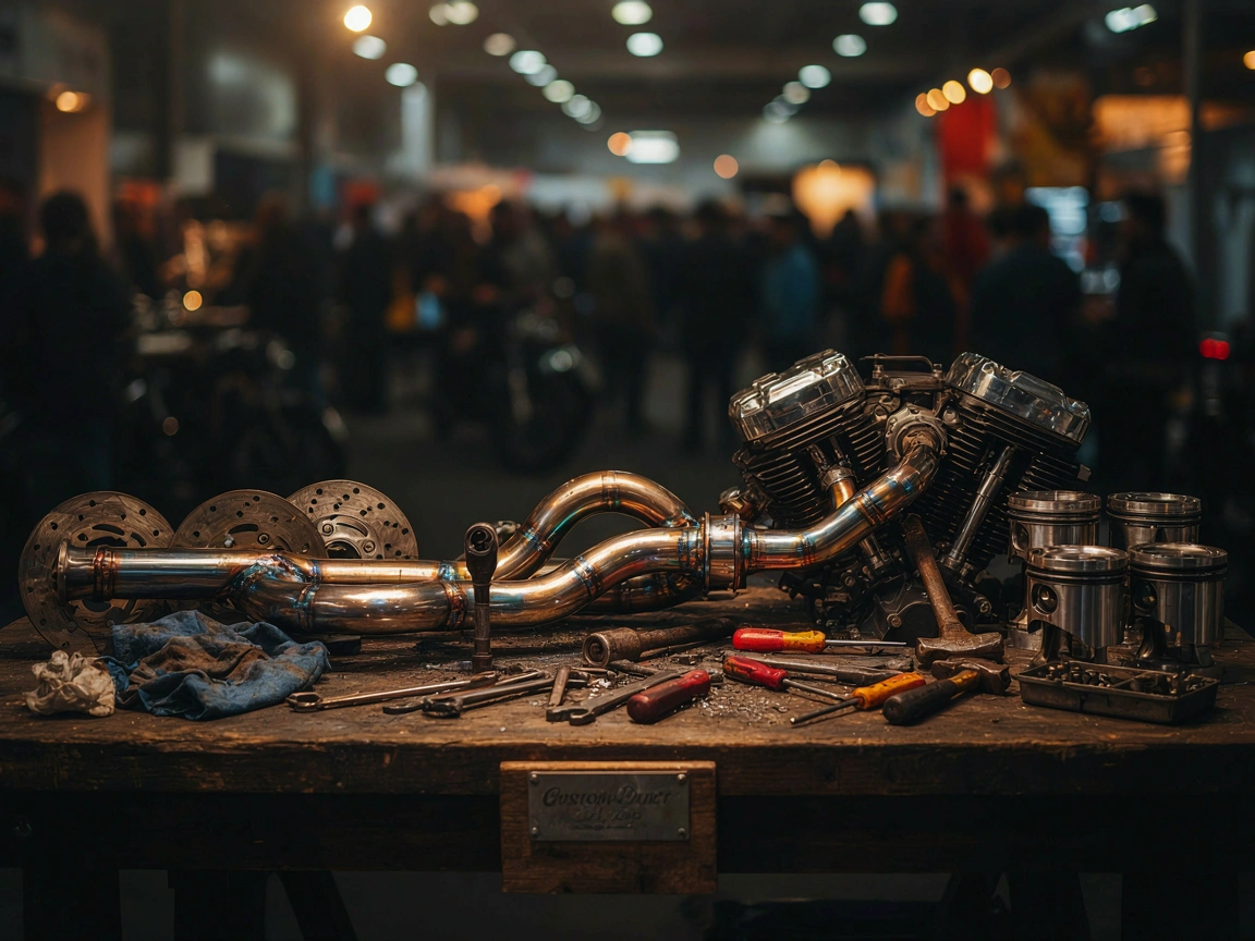 Pièces moteur et composants de préparation sur un établi
